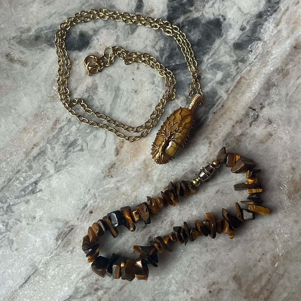 Tigers Eye Necklace and Bracelet